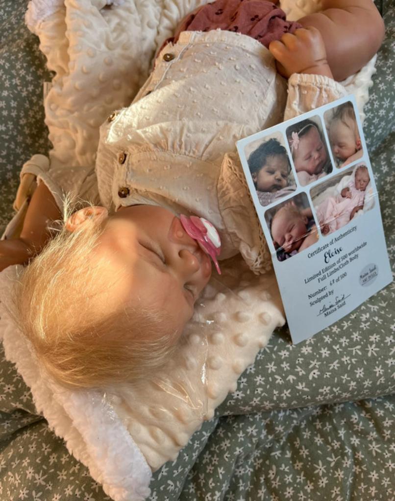 Reborn Eloise met COA., Verzamelen, Poppen, Ophalen of Verzenden, Zo goed als nieuw, Pop