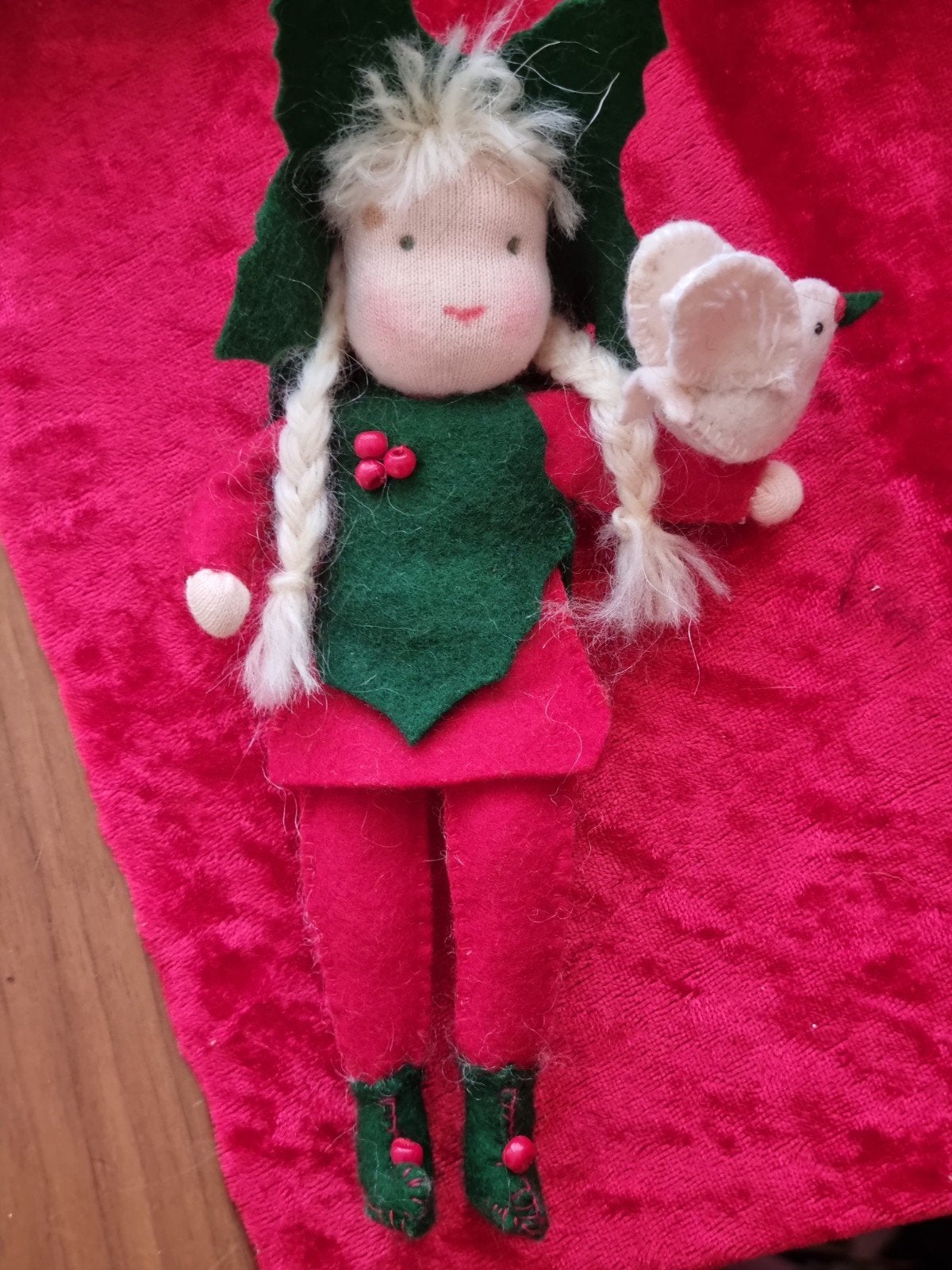 KERST POPJE VAN VILT ,ANTIEK, Diversen, Ophalen of Verzenden