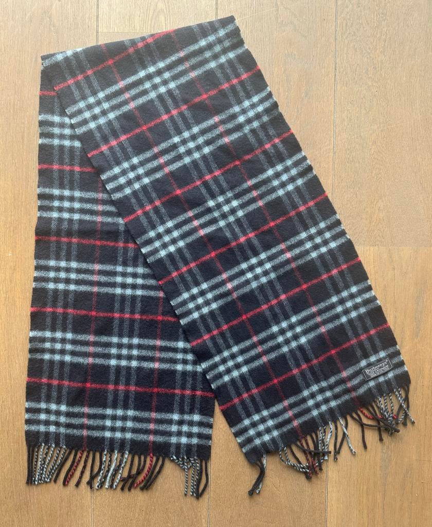 Burberry sjaal - klassiek design - blauw, Ophalen of Verzenden, Zo goed als nieuw, Maat 42/44 (L), Sjaal