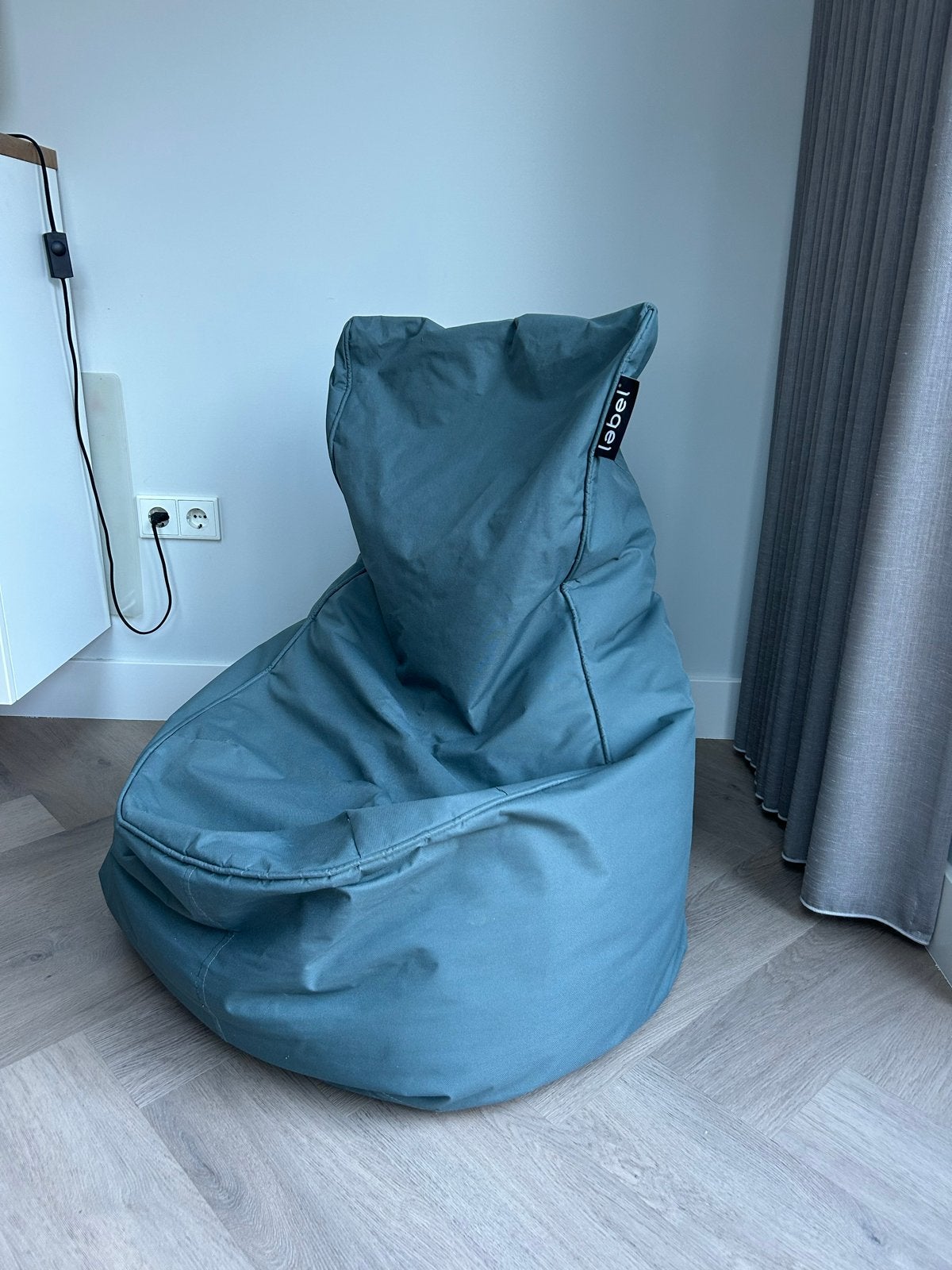 Zitzak kleur blauw/grijs van merk Lebel, Huis en Inrichting, Ophalen, Gebruikt, Blauw, Zitzak