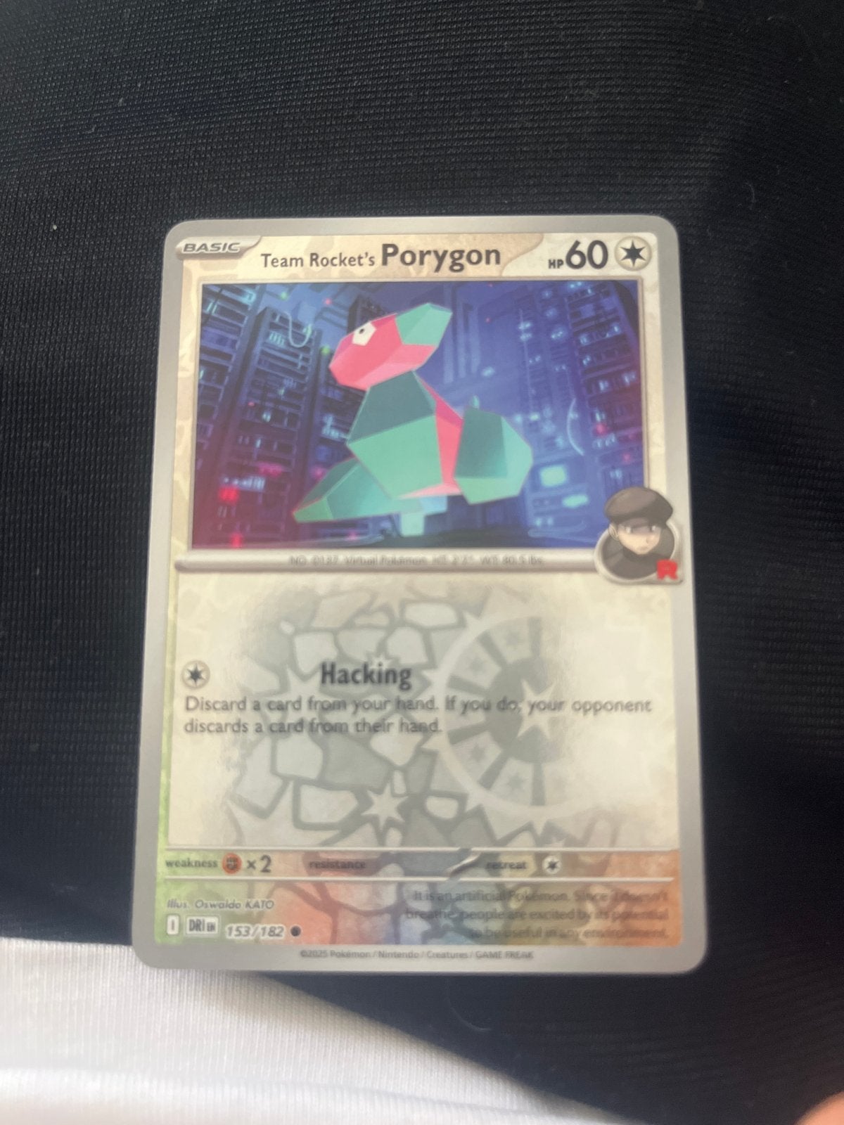 Pokemon kaart: Team Rocket's Porygon (153/182), Ophalen, Zo goed als nieuw, Losse kaart, Foil