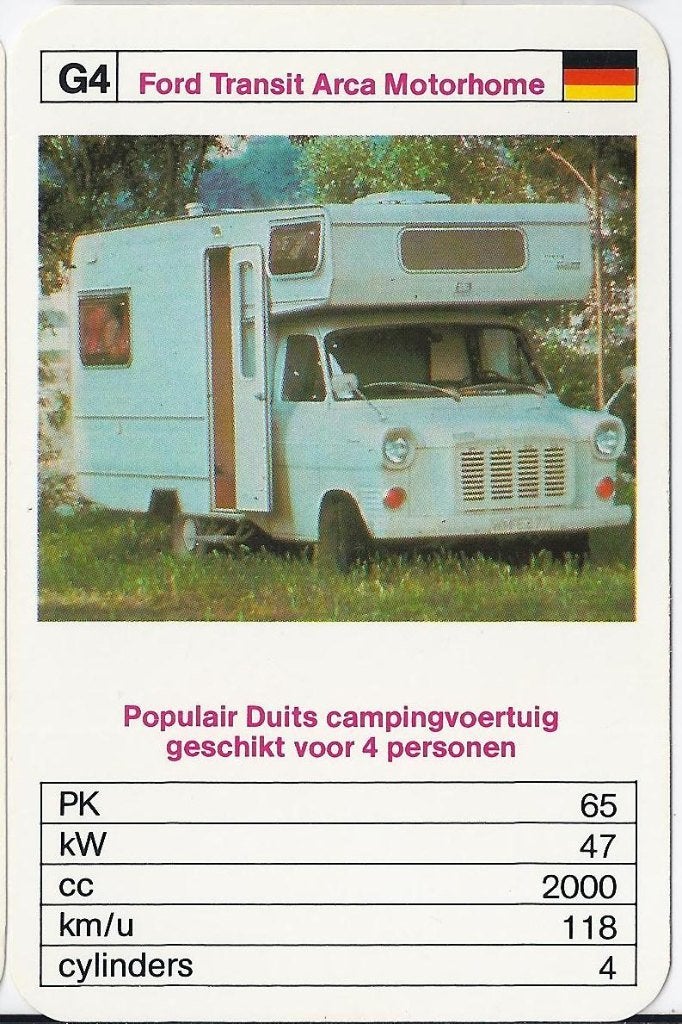Kw1930 autokaartje G4 ford transit arca motorhome, Ophalen of Verzenden, Zo goed als nieuw, Auto's