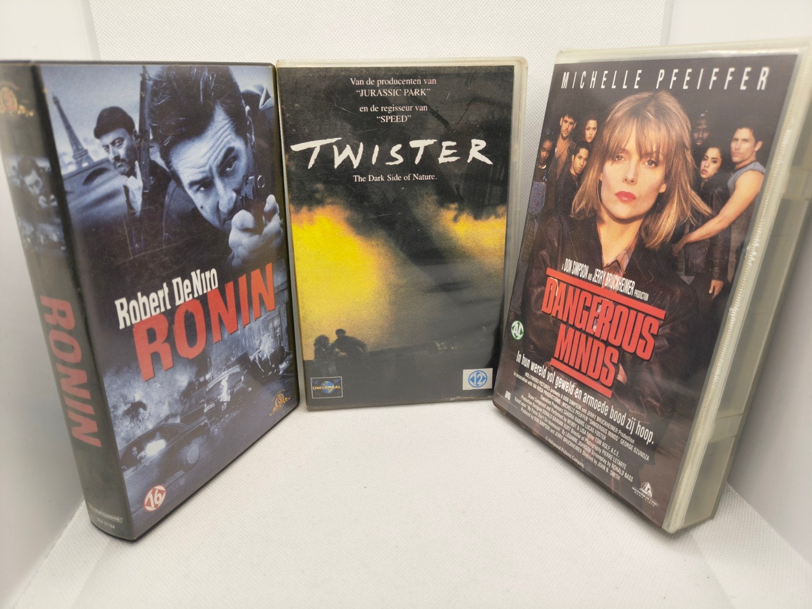 Twister, ronin en dangerous minds VHS, Alle leeftijden, Ophalen of Verzenden, Zo goed als nieuw