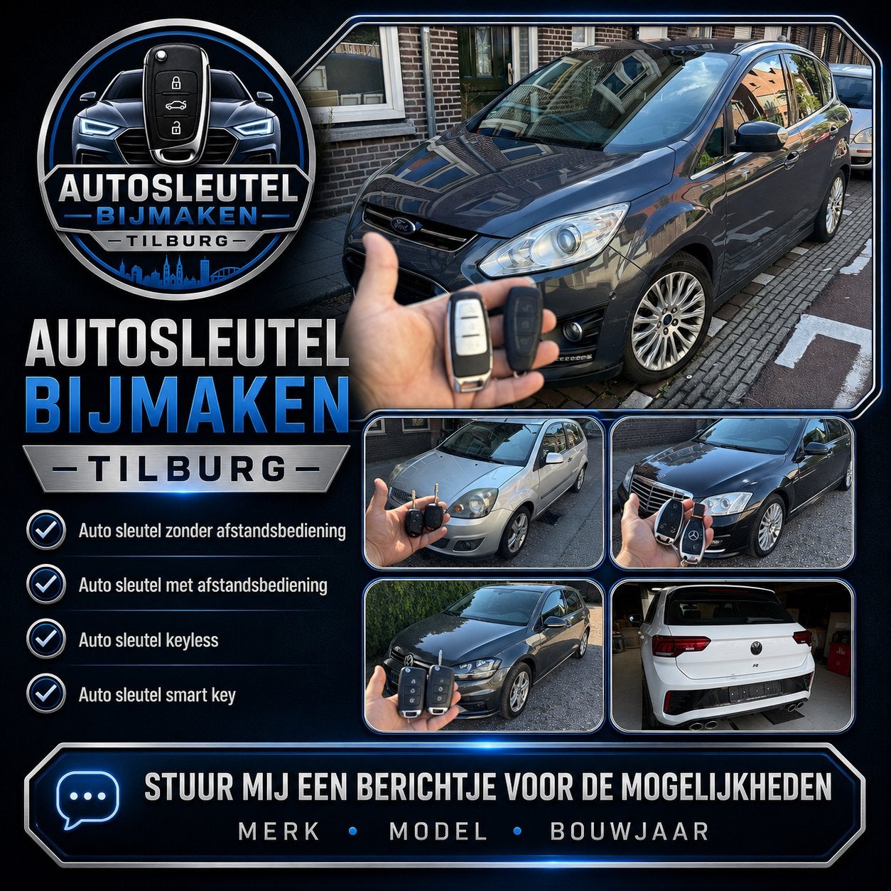 Autosleutel Bijmaken Tilburg, Ophalen of Verzenden, Nieuw