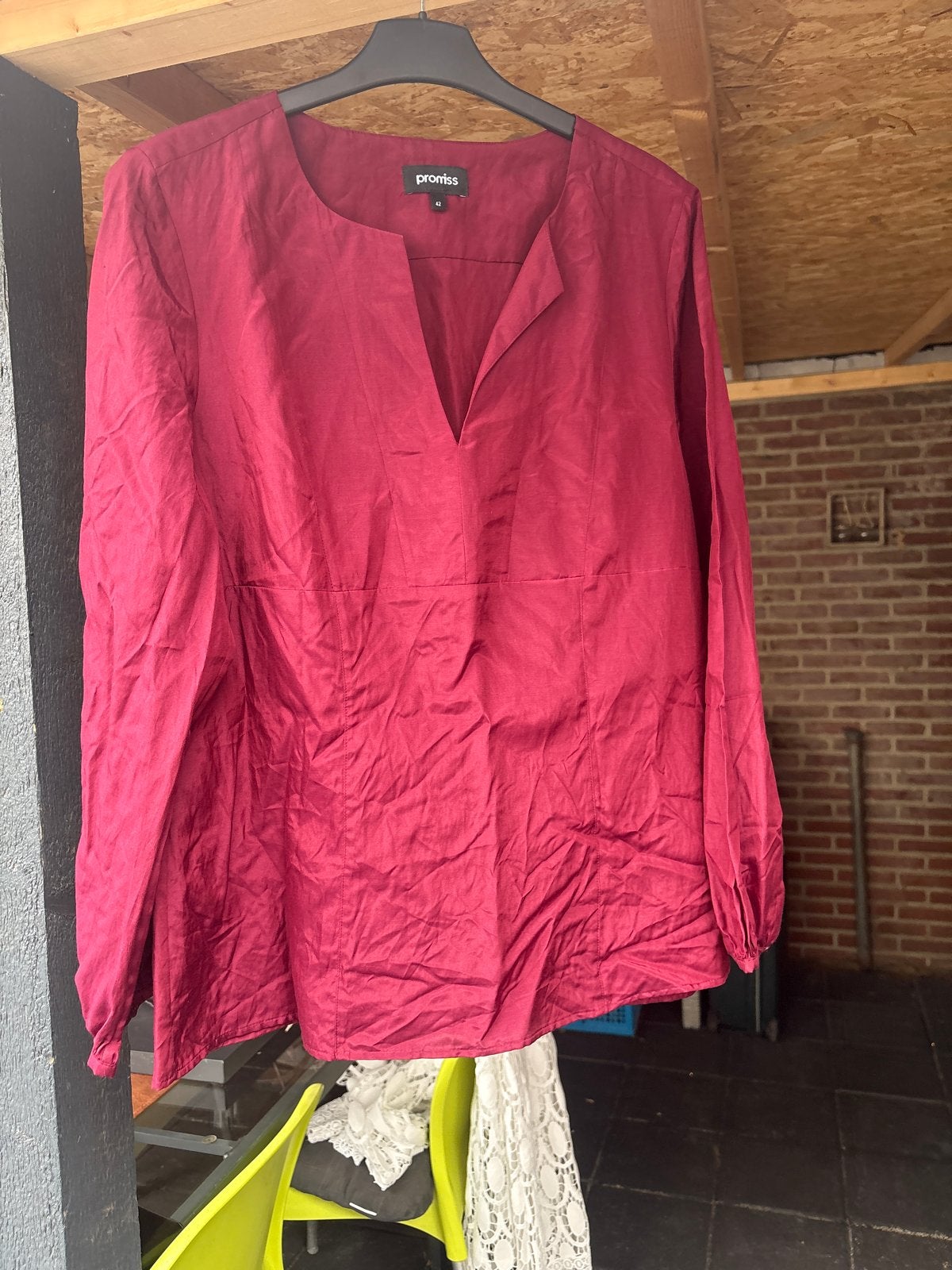 Promiss bordeauxrode blouse maat 42, Kleding | Dames, Ophalen of Verzenden, Zo goed als nieuw, Maat 42/44 (L), Rood