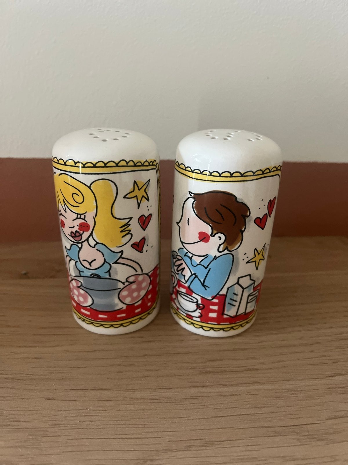 Blond Ansterdam peper- en zoutvaatjes met stripfiguren, Ophalen, Steen/keramiek, Meerkleurig, Overige merken