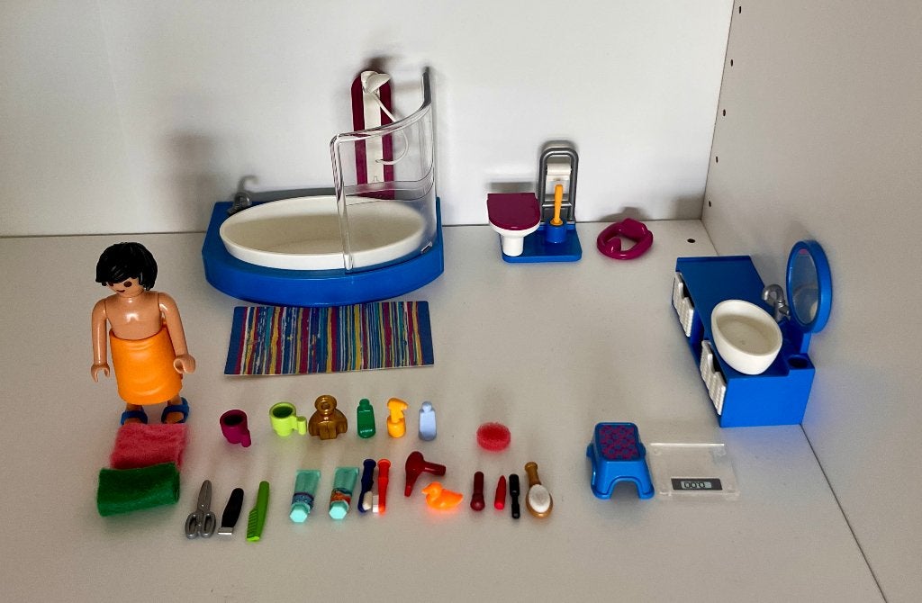 70211 Playmobil Badkamer Set met Douche, Wastafel en Figuur, Ophalen of Verzenden, Zo goed als nieuw