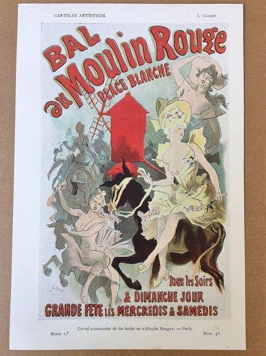 Moulin Rouge origineel jugendstil affiche 1901 Jules Cheret, Verzenden
