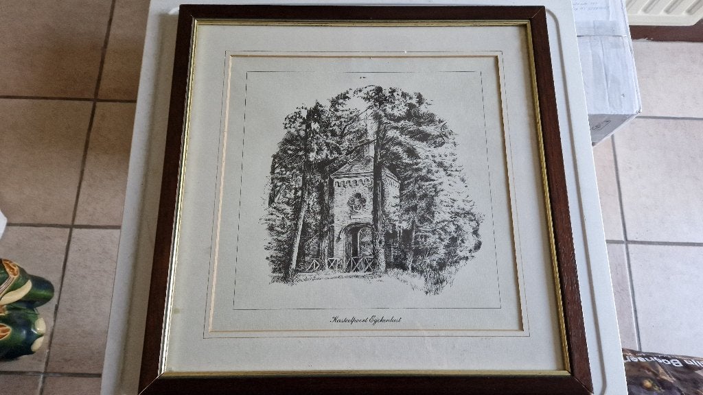 oude tekening ets kasteelpoort eijkenburg, Ophalen of Verzenden