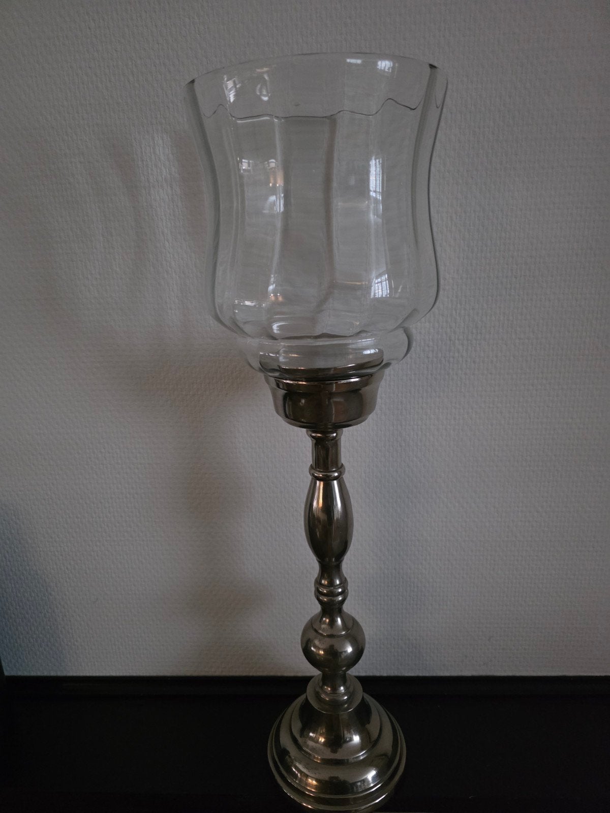 Elegante windlicht van glas en metaal, merk Riviera Maison, Ophalen of Verzenden, Glas, Windlicht, 53 cm
