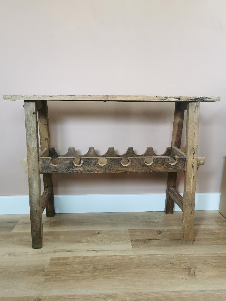 Sidetable & Wijnrek | 100x29x76 cm, Ophalen, Zo goed als nieuw, Hout, 5 tot 15 flessen