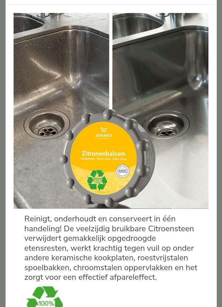 Jemako Citroensteen - Nieuw en Krachtig Schoonmaakmiddel, Huis en Inrichting, Schoonmaakartikelen, Schoonmaakmiddel, Ophalen of Verzenden