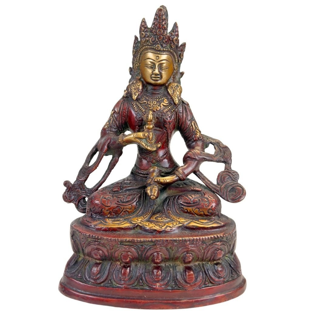 Boeddhabeeld – Vajrasattva – brons – 22 cm, Tibet, Ophalen of Verzenden, Beeld, Brons