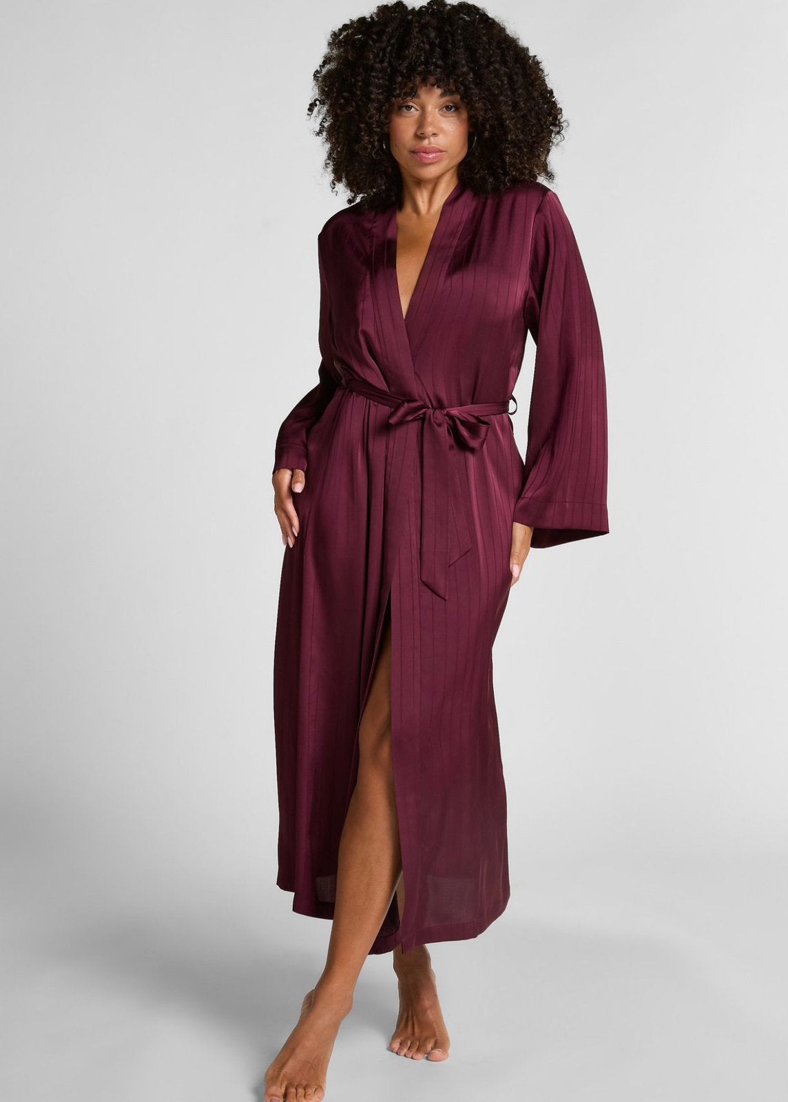 Hunkemöller Badjas Kimono Bordeauxrood Satijn maat XXL Nieuw, Hunkemöller, Verzenden, Overige kleuren, Badjas