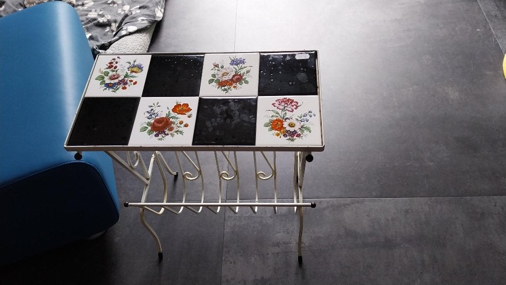 Vintage tafel krantenbak, Ophalen, Rechthoekig, 75 cm of meer, 60 cm of meer