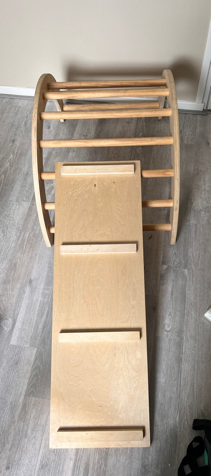 Houten klimboog met klim-/glijplank, Ophalen, Gebruikt, Glijbaan