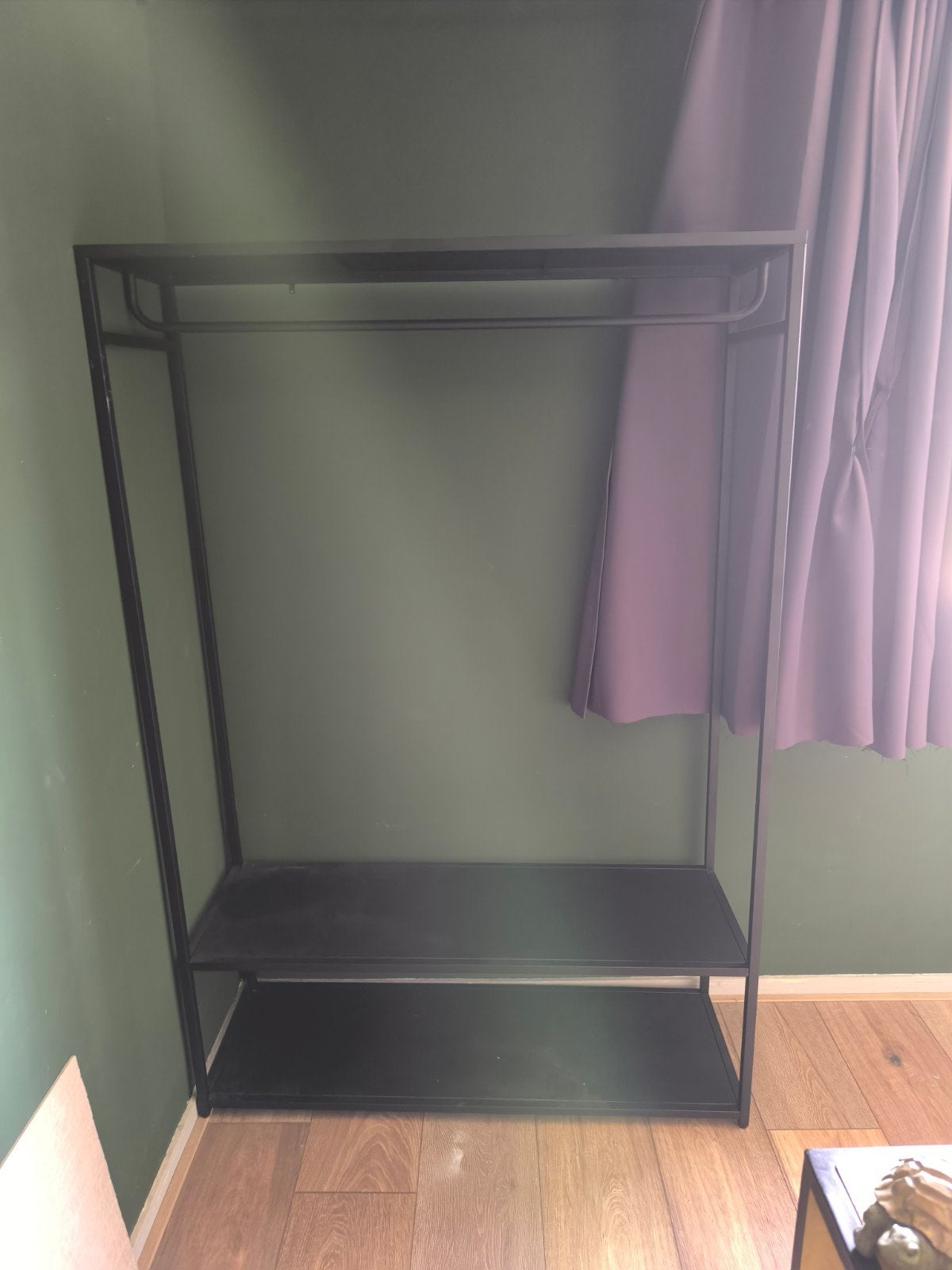 Zwarte open hangkast met planken en hangruimte 118x40x175cm, Ophalen, Gebruikt, 100 tot 150 cm, Met plank(en)
