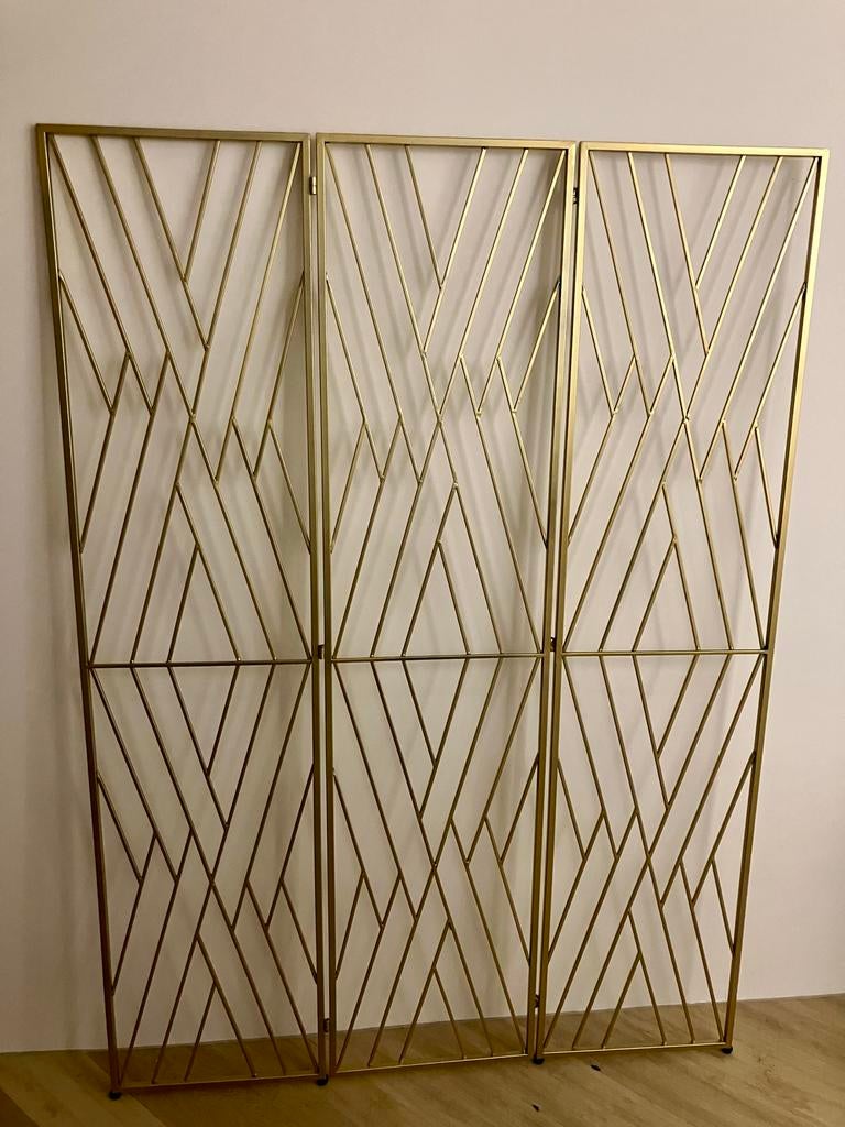 Nieuw Gouden Roomdivider ASOLO - 3 Panelen, Huis en Inrichting, Ophalen, Zo goed als nieuw