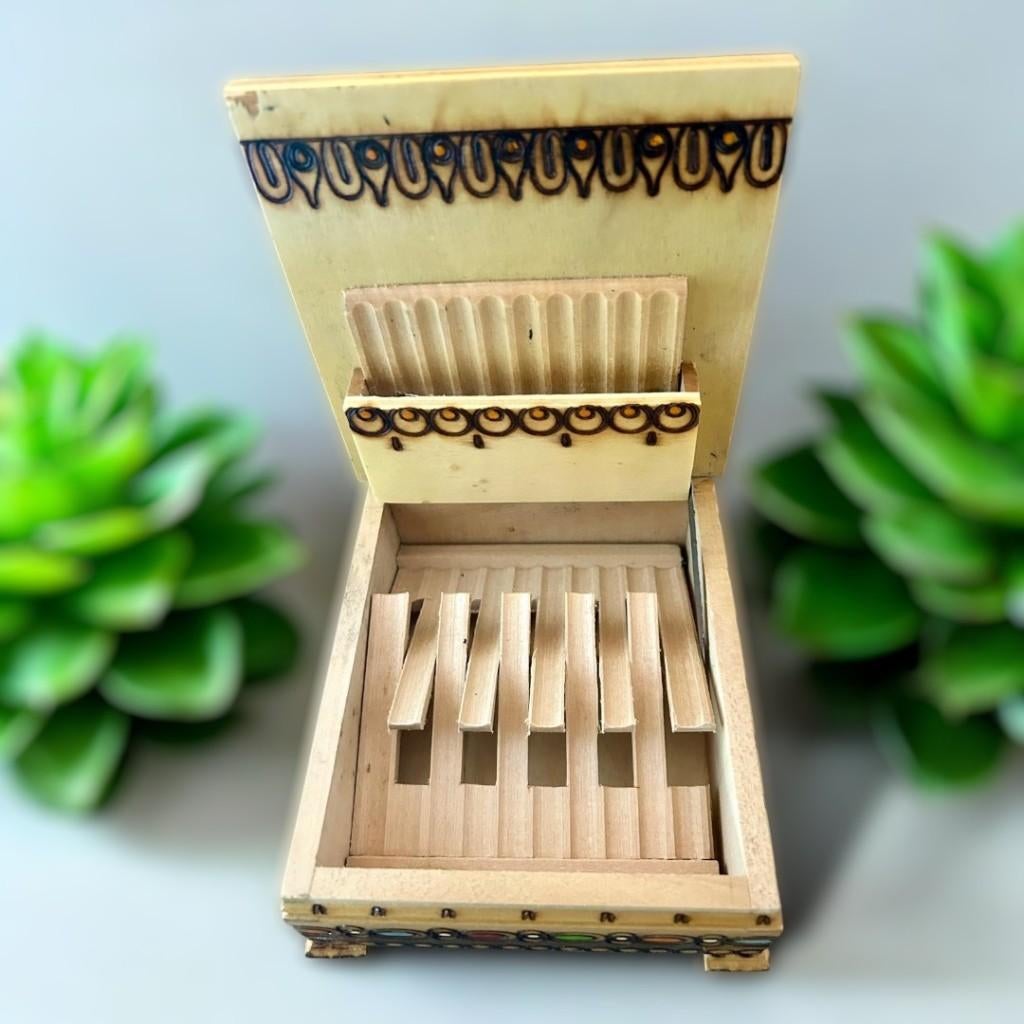 Vintage houten sigarettendoos, houder, tabaksdoos., Ophalen of Verzenden, Nieuw, Overige typen