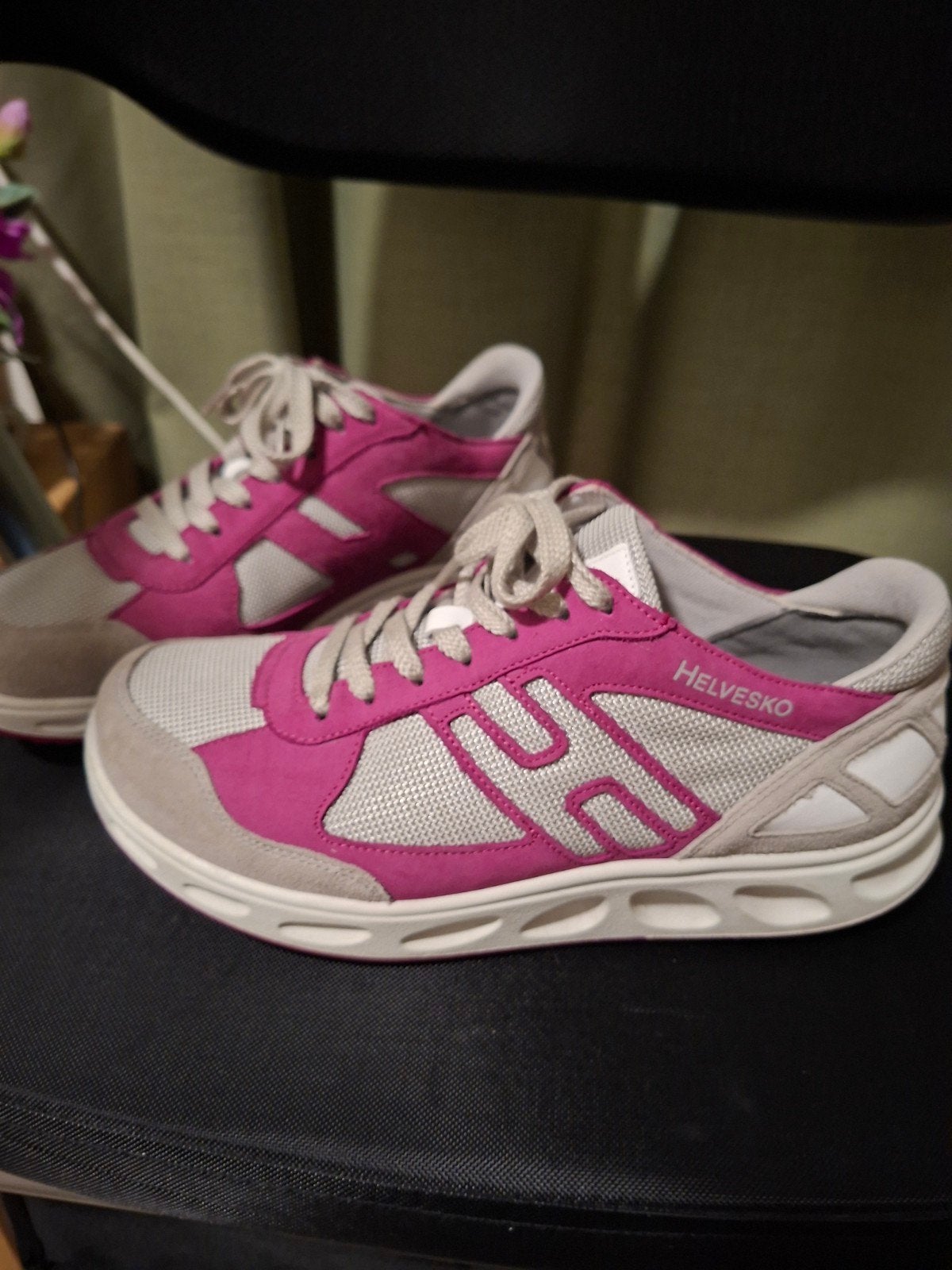 Helvesko Move Comfortsneakers - Grijs/Fuchsia - Maat 42, Ophalen of Verzenden, Zo goed als nieuw, Grijs, Sneakers of Gympen
