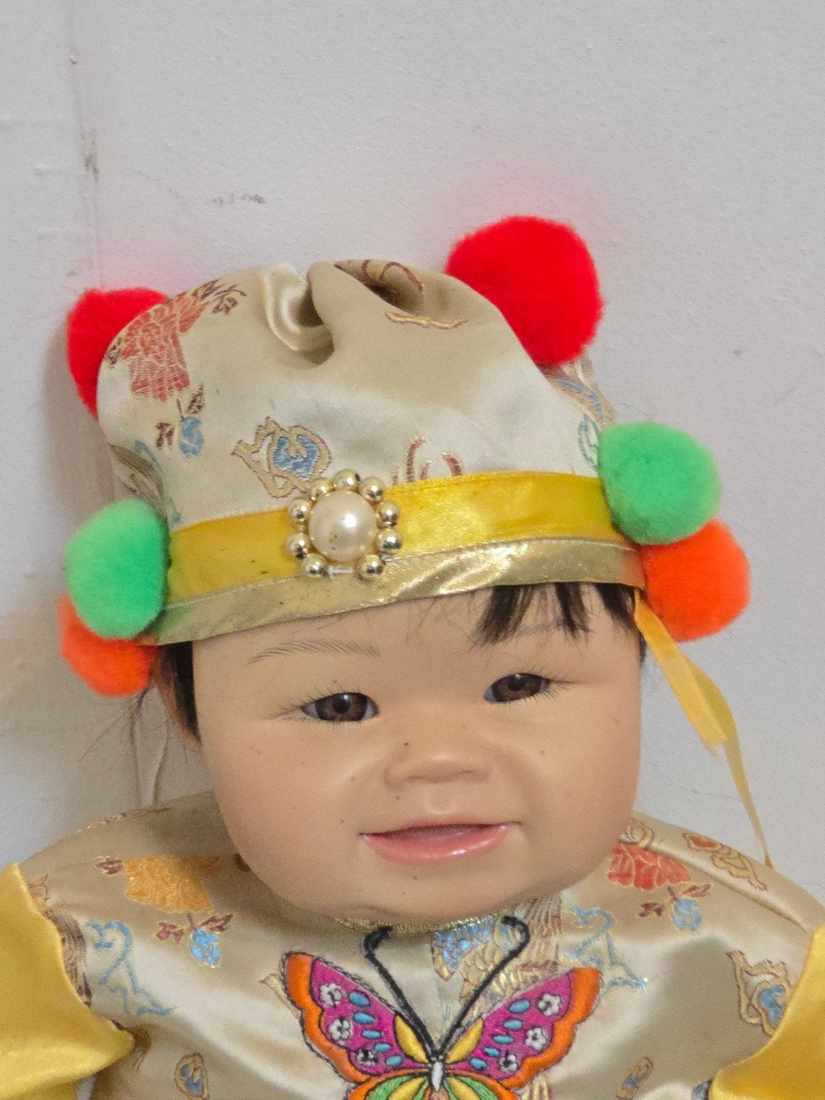 Ping Lau Meng Meng pop Asian baby girl rijstpapier parasol, Kinderen en Baby's, Speelgoed | Poppen, Ophalen, Gebruikt, Overige typen