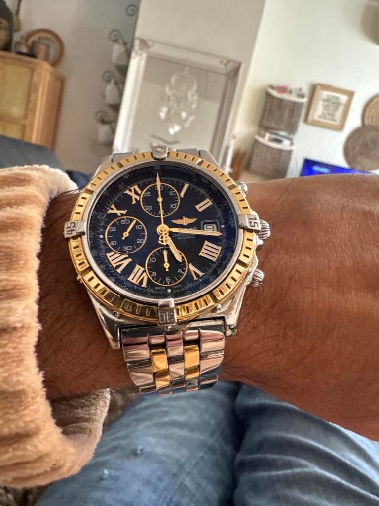 Breitling Crosswind  18k goud stalen band, Breitling, Polshorloge, Ophalen of Verzenden, Zo goed als nieuw