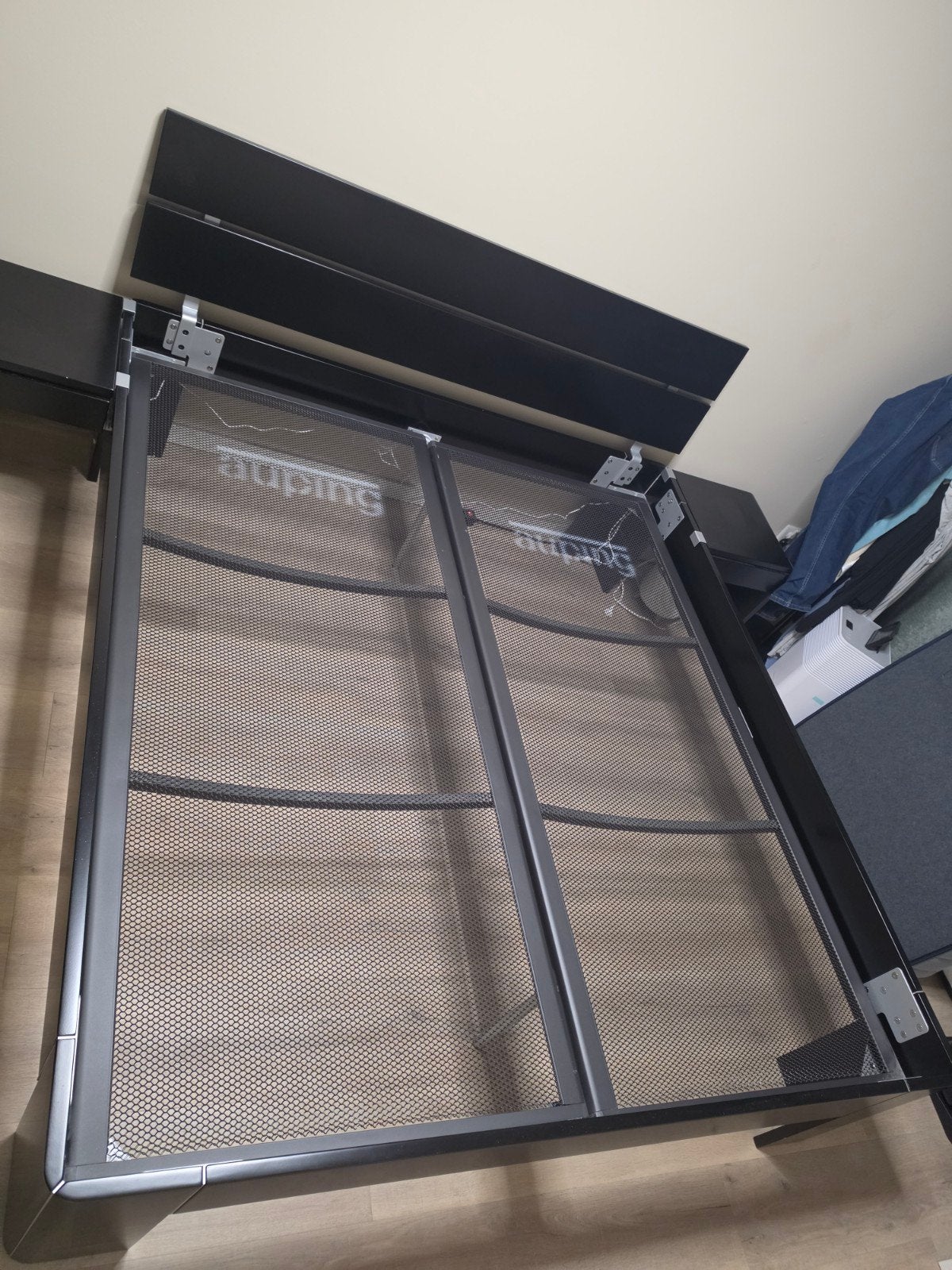 Bedframe Fresh 180x200 met Auping spiraalbodem, Ophalen, Zwart, Tweepersoons, Zo goed als nieuw