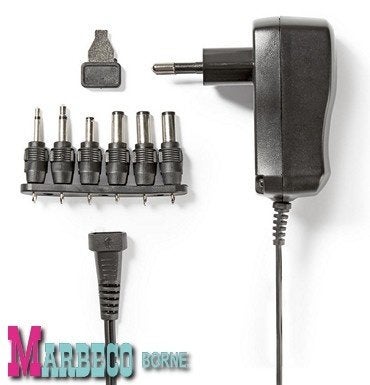 Universele AC voedingsadapter, 3 t/m 12 volt, 0,6 A