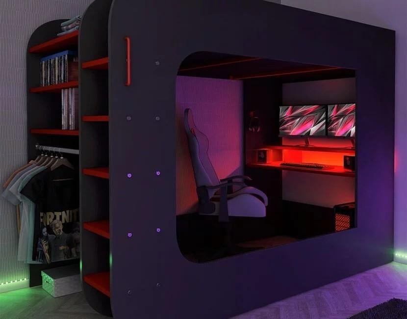 Hoogslaper gaming bed 120x200x180, Huis en Inrichting, Slaapkamer | Stapelbedden en Hoogslapers, Hoogslaper, Ophalen of Verzenden