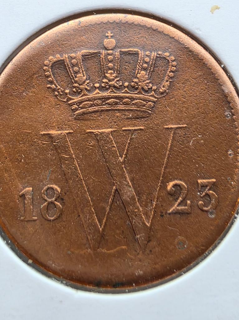 1 cent 1823B - Willem I cent geslagen in Brussel, Postzegels en Munten, Munten | Nederland, Ophalen of Verzenden, Koning Willem I