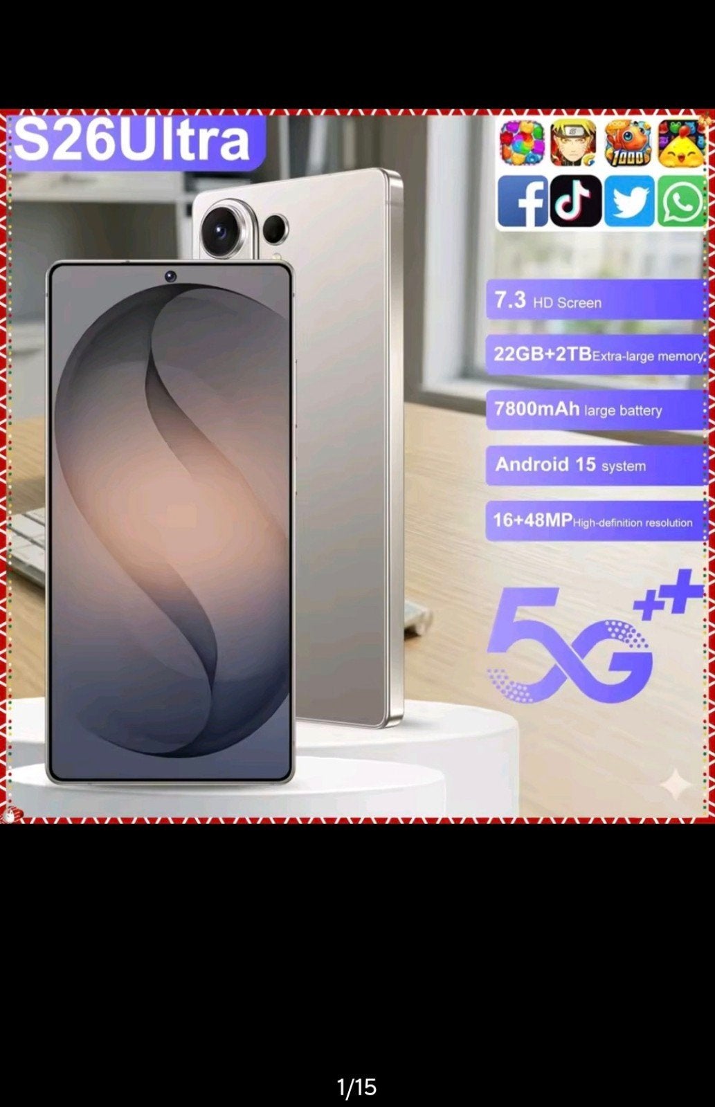 S26 Ultra Smartphone, Telecommunicatie, Overige modellen, Nieuw, Ophalen of Verzenden, Zonder simlock