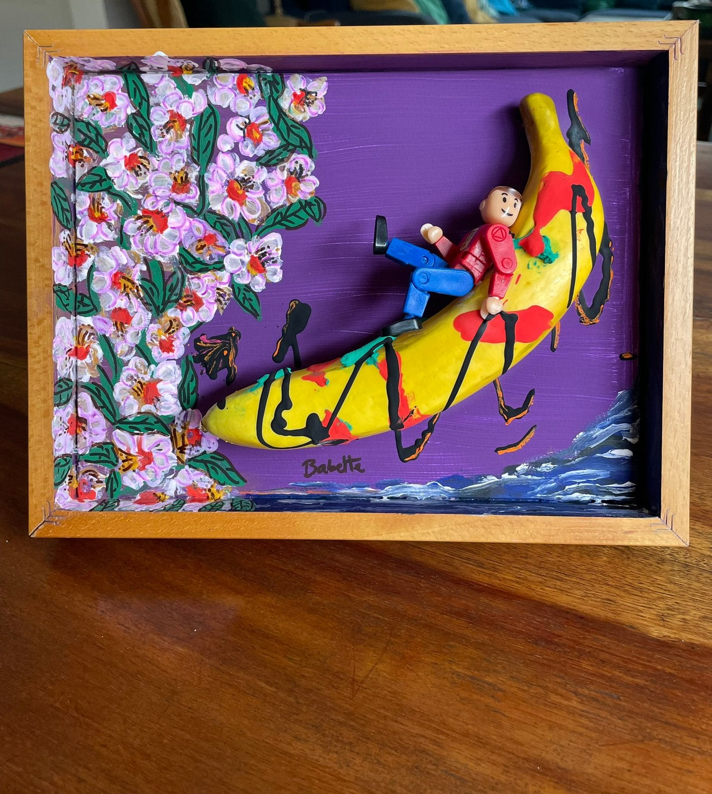 Gaan met die banaan!, Acrylverf, Ophalen of Verzenden, Ophangklaar, Hout