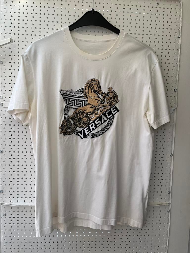 Versace t-shirt maat L, Ophalen, Gedragen, Maat 52/54 (L), Wit