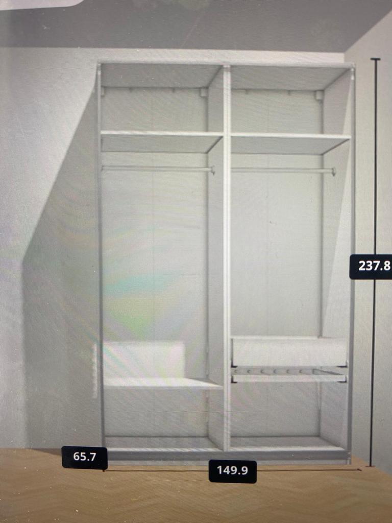 Witte PAX kast Ikea met schuifdeuren  - 150 breed x 236 hoog, 100 tot 150 cm, 200 cm of meer, Zo goed als nieuw, 50 tot 75 cm