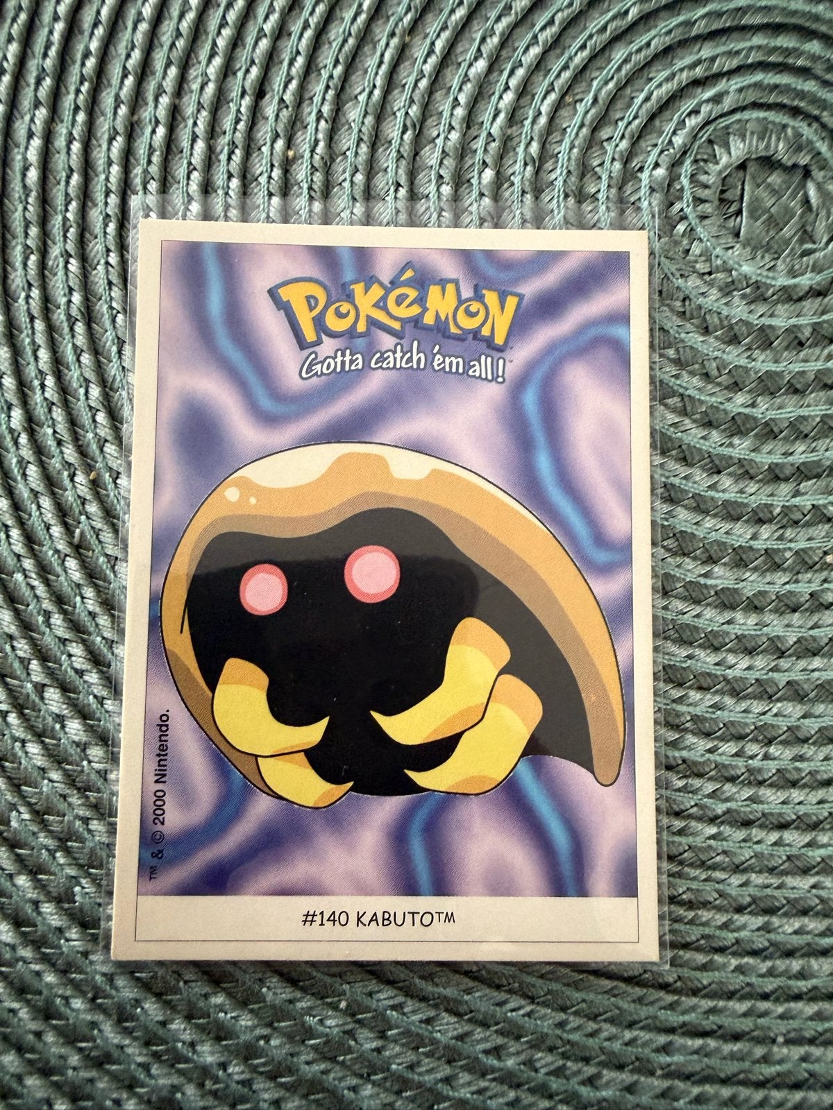 Dunkin Boomer Pokémon #140 Kabuto Sticker, Ophalen of Verzenden, Gebruikt, Losse kaart