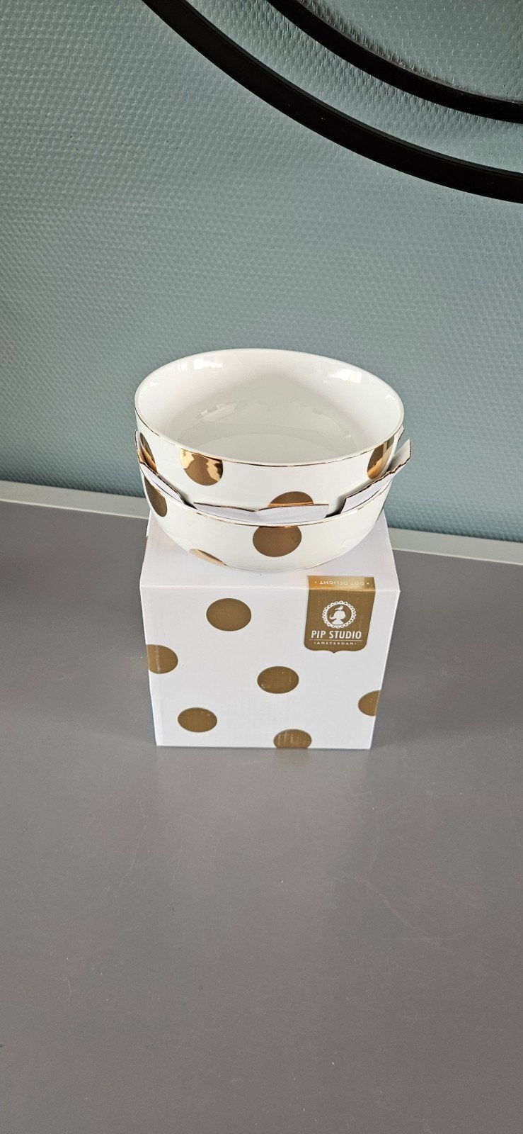 Pip Studio Royal Polka Dot Kommen - Set van 2, Nieuw, Ophalen of Verzenden, Kom(men), Overige stijlen
