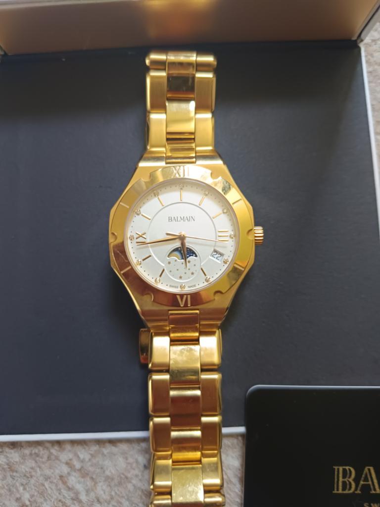 Balmain Swiss Horloge Goudkleurig - Zo goed als nieuw, Verzenden, Zo goed als nieuw, Staal, Overige merken