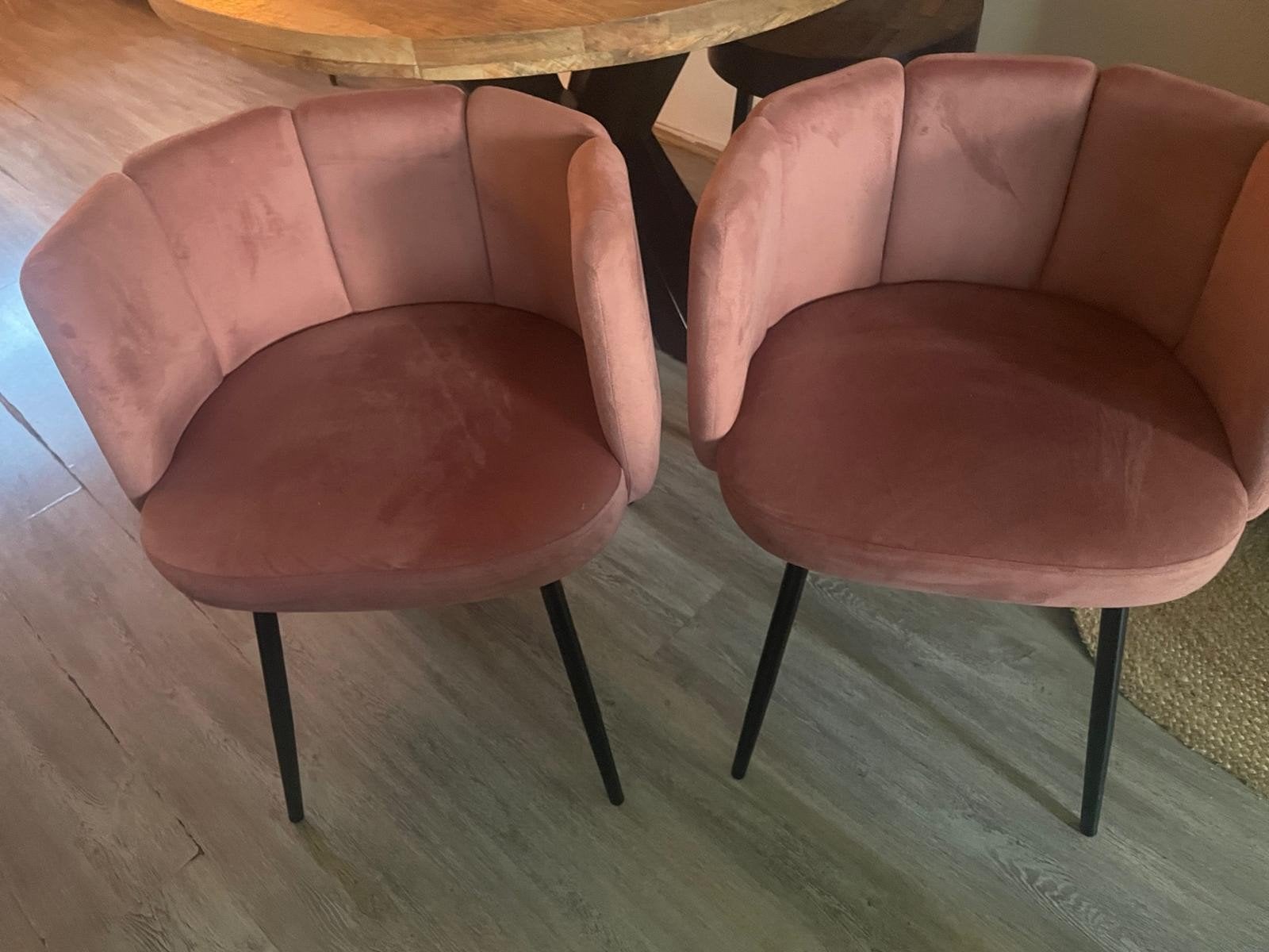 Set van 2 oud roze eetkamerstoelen - Zo goed als nieuw, Ophalen, Twee, Overige kleuren, Zo goed als nieuw
