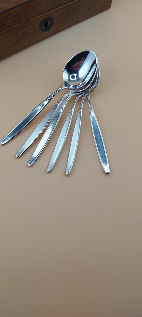 Verzilverde theelepels in lepeldoosje. WMF90.Nu met korting!, Ophalen of Verzenden
