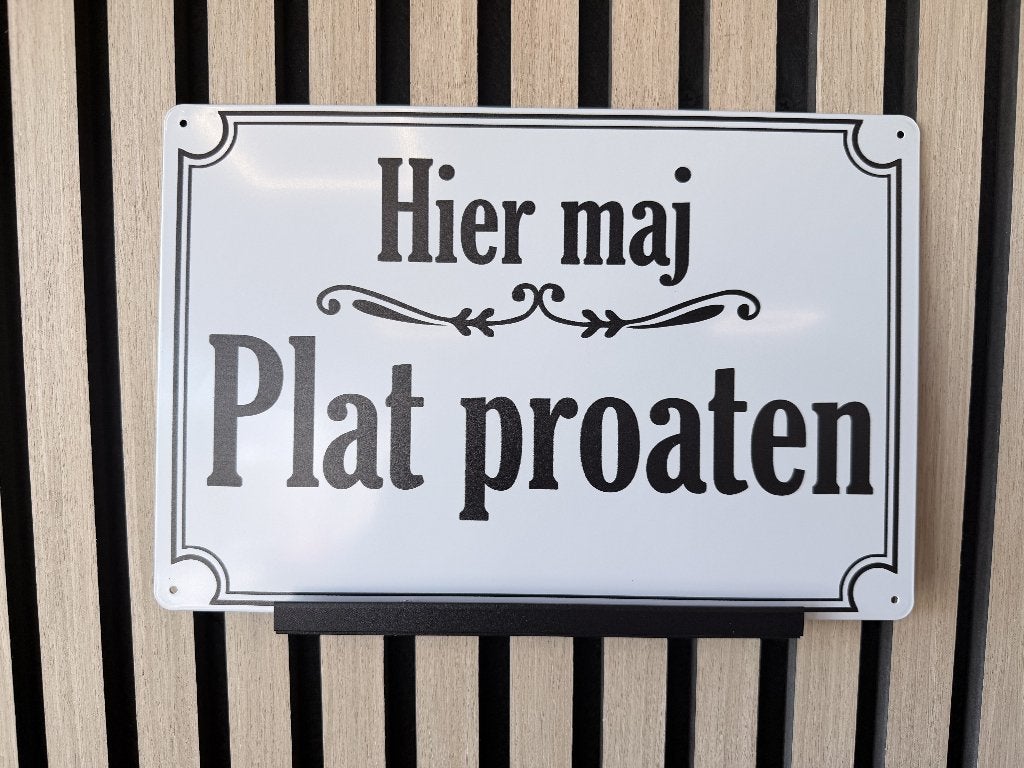 Plat proaten metalen tekstbord (Old Look), Www.pand50.nl, Nieuw, Ophalen of Verzenden, Printer 29B Coevorden
