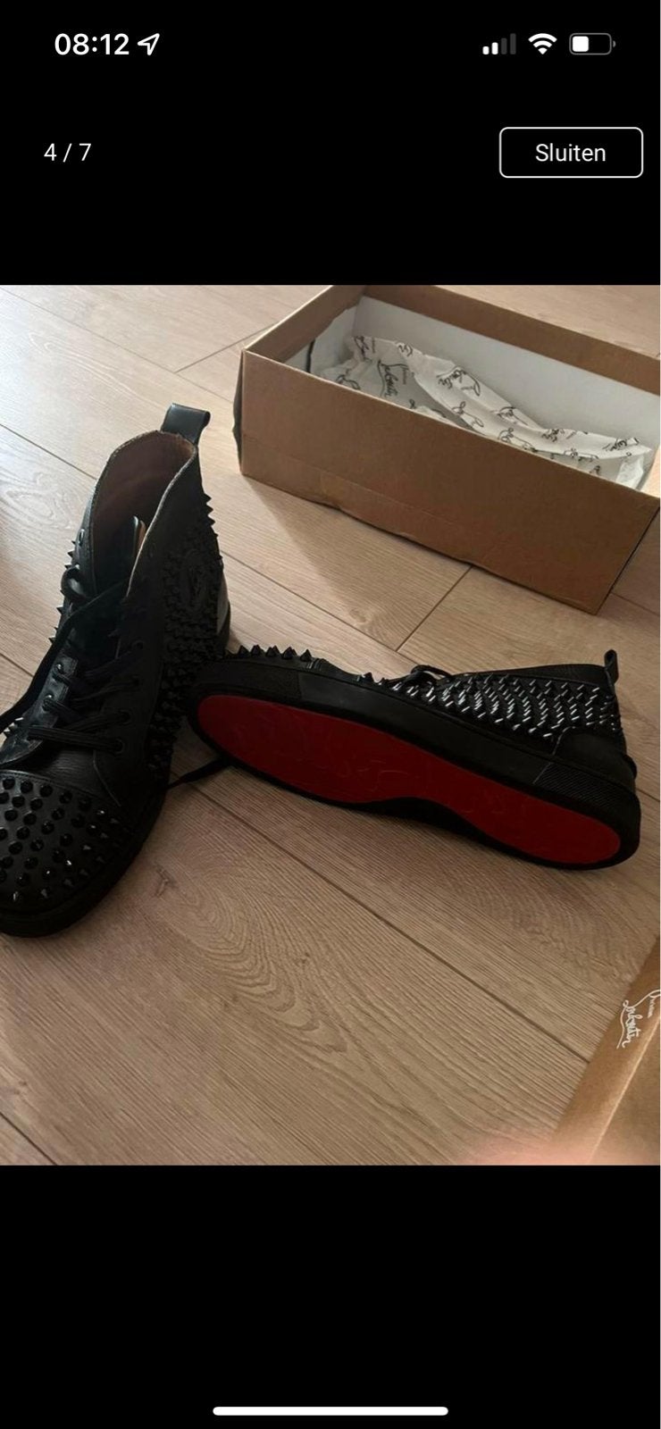 Christian Louboutin Spikes Sneakers Zwart, Ophalen of Verzenden, Zo goed als nieuw, Zwart, Sneakers of Gympen