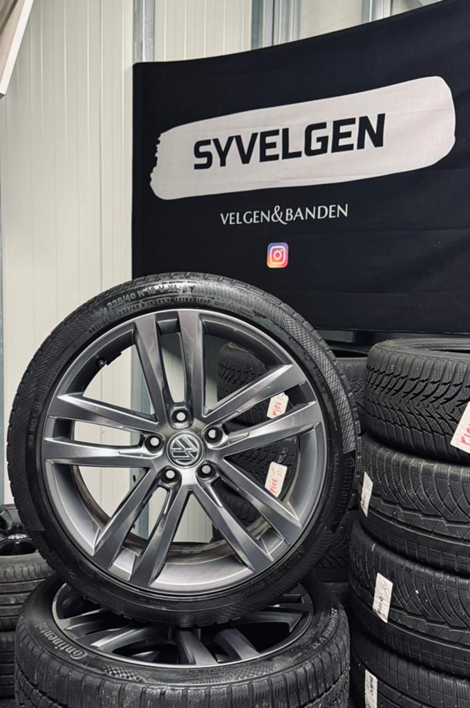 18" 5x112 Orig. VW Golf R-Line Salvador velgen - Winterset!!, Ophalen, 18 inch, Gebruikt, Banden en Velgen
