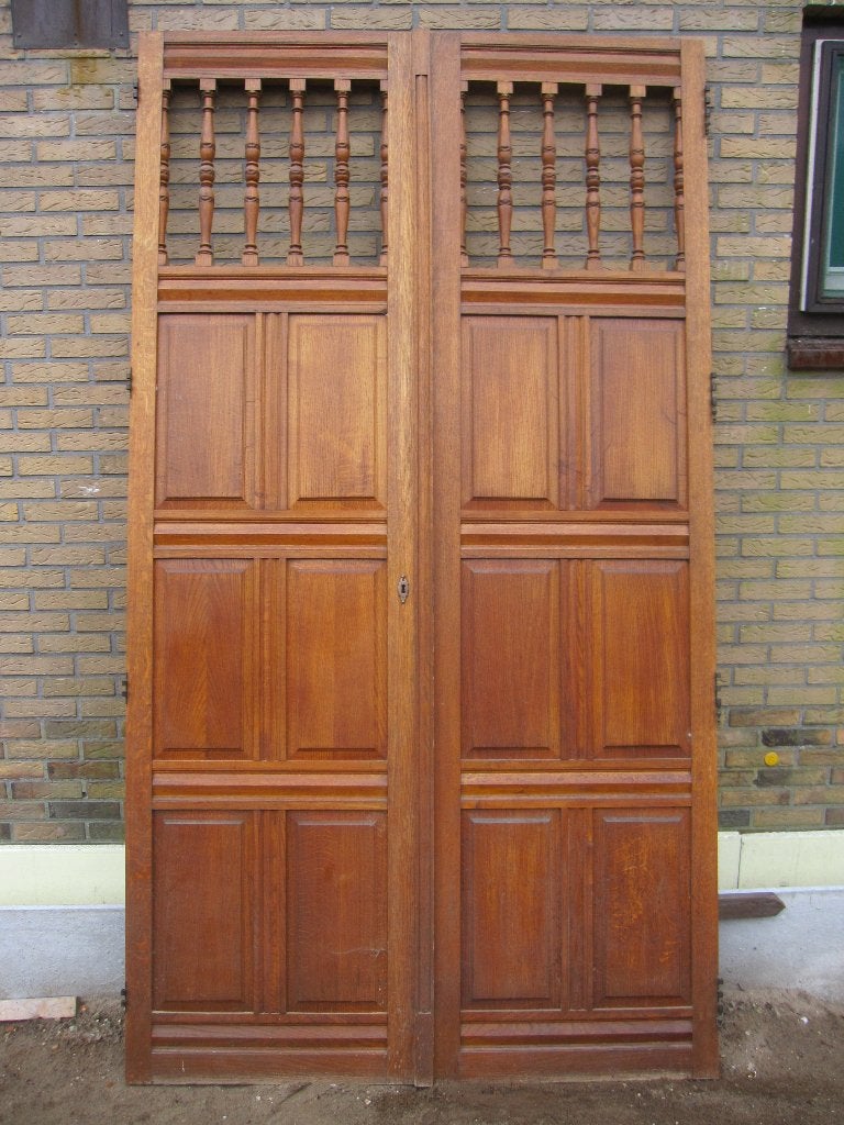 262hx144br Set hoge dubbele eiken kastdeuren, Ophalen
