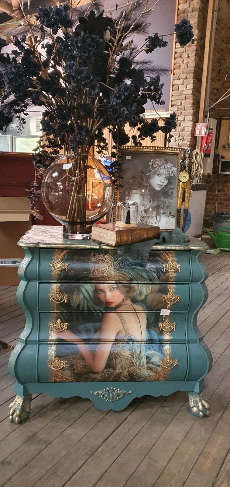 Unieke Art Deco Ladekast, Ophalen of Verzenden, Zo goed als nieuw, 3 of 4 laden, Minder dan 100 cm