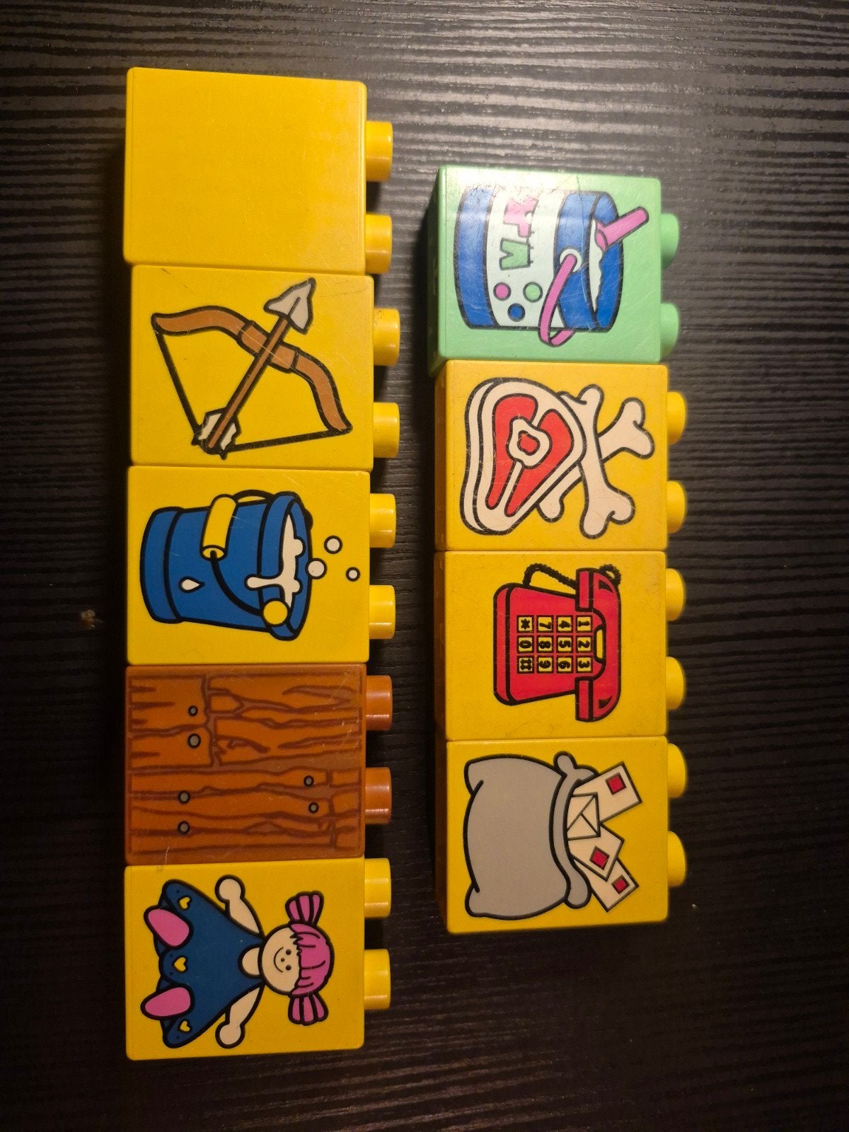 Vintage LEGO Duplo blokken met afbeeldingen, Ophalen of Verzenden, Gebruikt, Overige merken