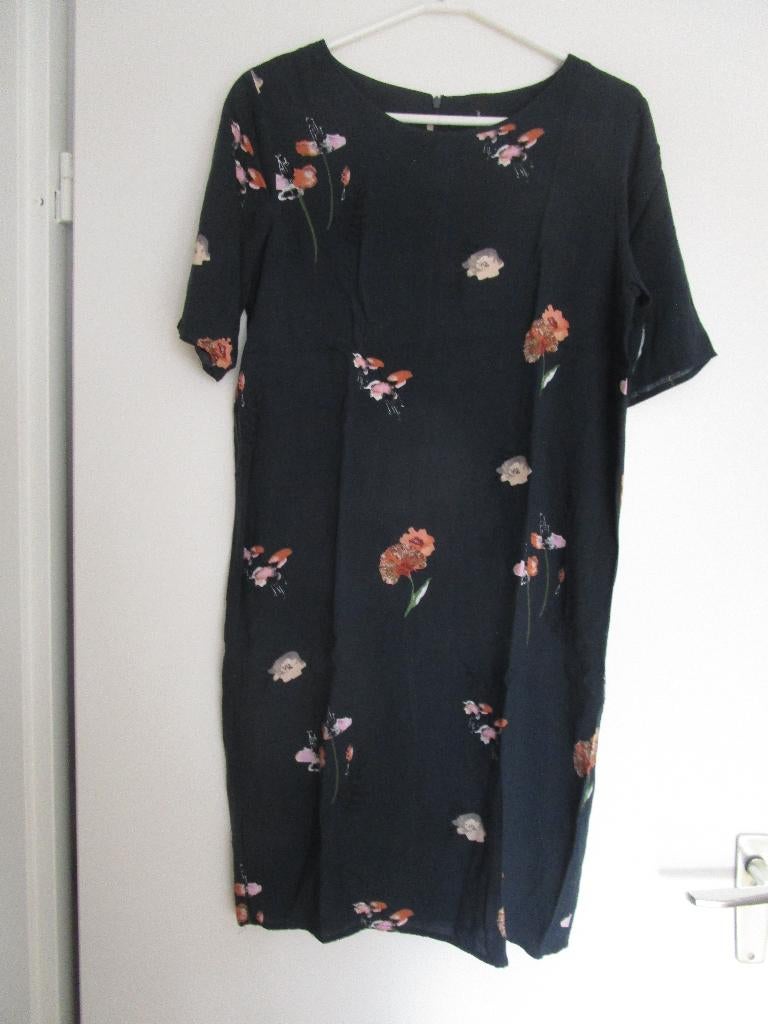 Soyaconcept jurk maat  S zwart met print korte mouw, Soyaconcept, Zwart, Ophalen of Verzenden, Zo goed als nieuw