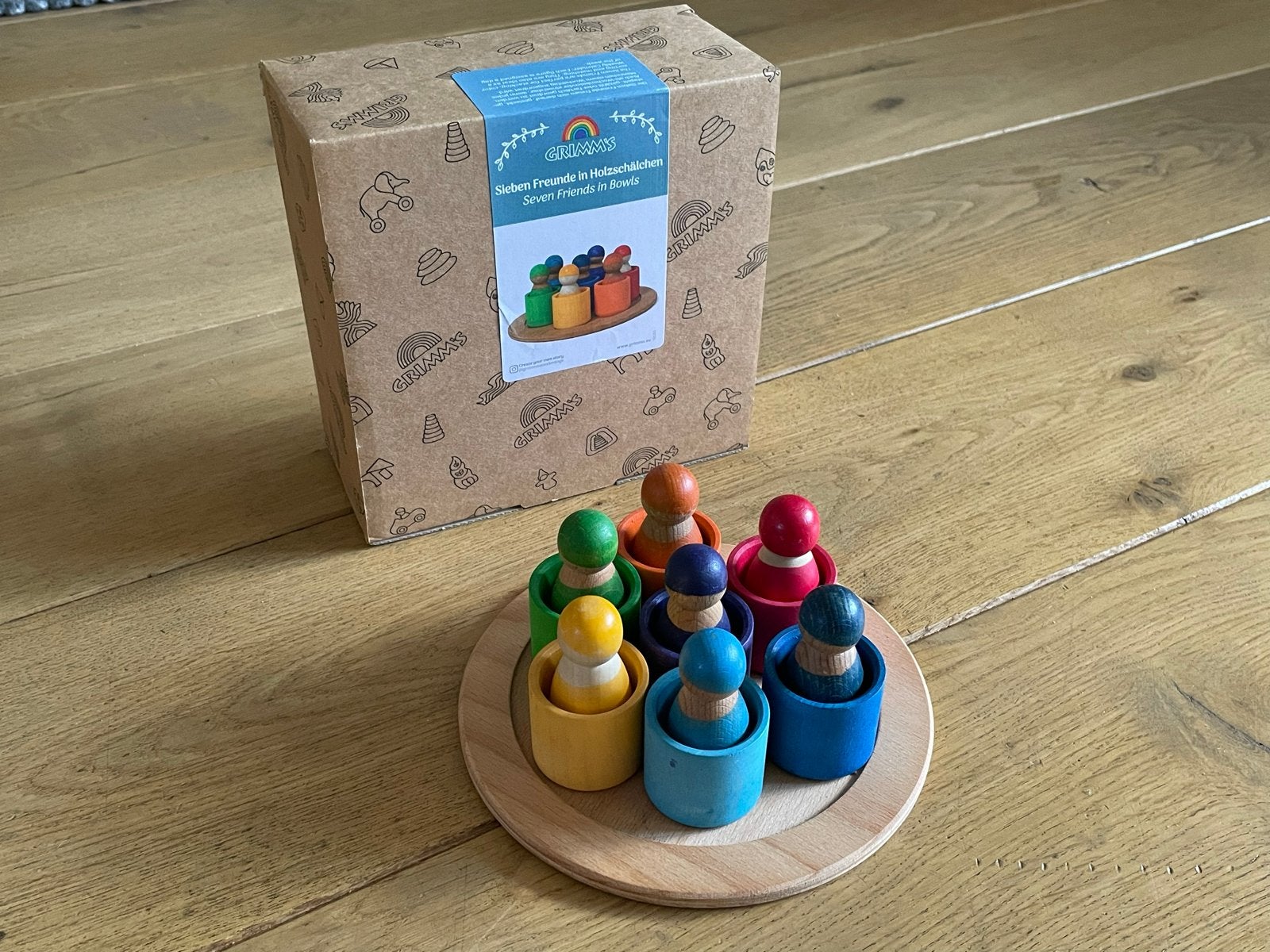 Grimm's Zeven Vrienden in Houten Bakjes / Seven Friends, Ophalen of Verzenden, Zo goed als nieuw, Overige typen