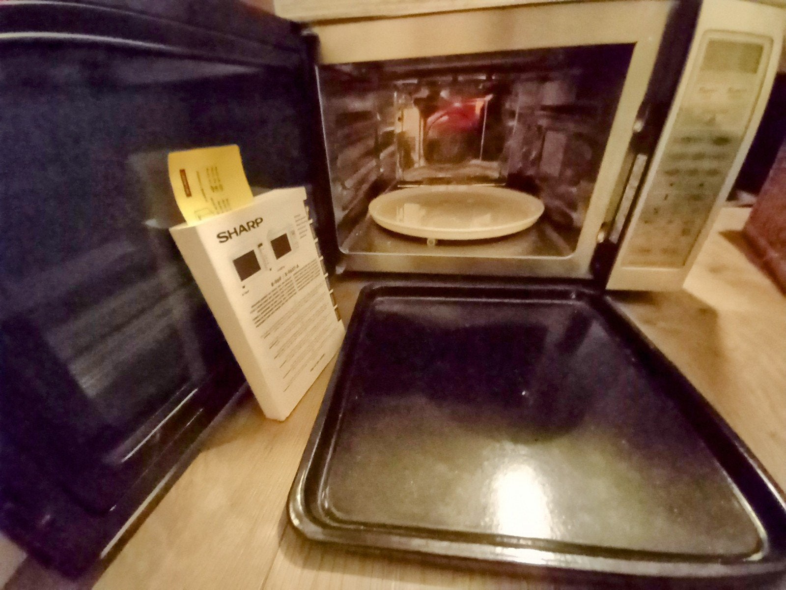 Sharp R-96ST-A RVS combi oven, magnetron, grill, confectie, Minder dan 45 cm, Ophalen of Verzenden, Oven met grill, Draaiplateau