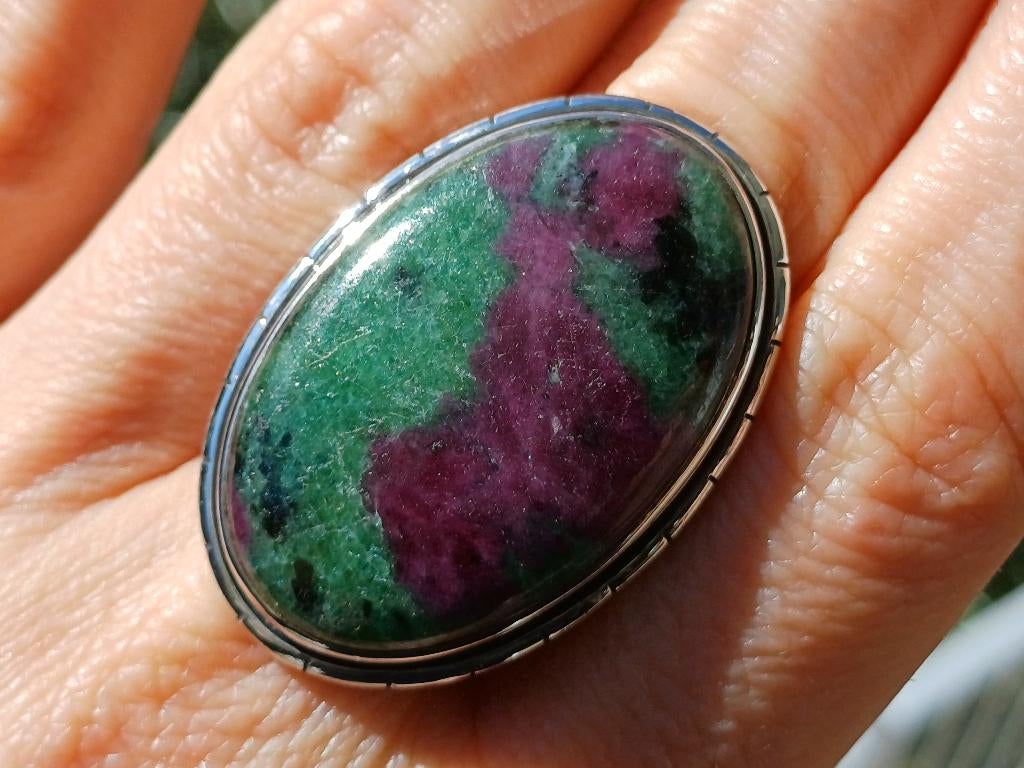 Vanoli 925 zilveren ring robijn zoisiet maat 18,25, Sieraden, Tassen en Uiterlijk, Ringen, Daiva1973@hotmail.com, 18 tot 19, Vanoli