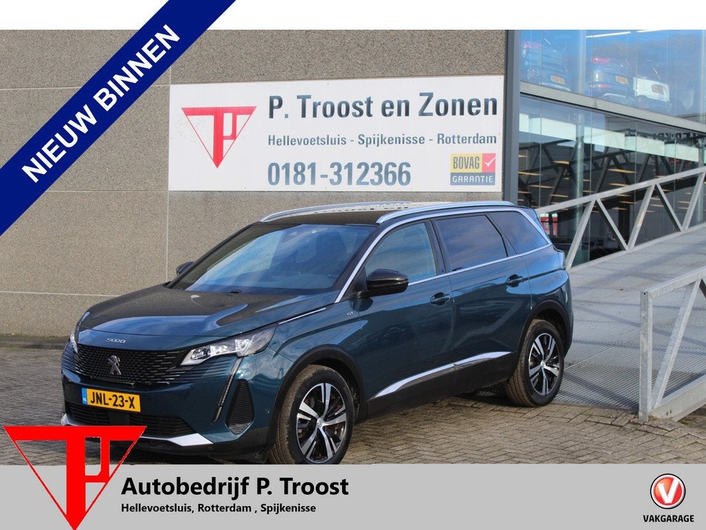 Peugeot 5008 1.2 PureTech GT-Line 7-zits Navigatie/18 Inch L, Auto's, Peugeot, 12 maanden, Gebruikt, 1199 cc, Blauw